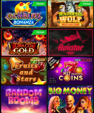 Captura de tela móvel de diversos jogos populares do WinWin, incluindo slots e Aviator
