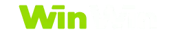 Logotipo WinWin em verde e branco, ideal para o rodapé